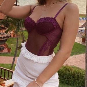 Forever 21 mesh lingerie body suit